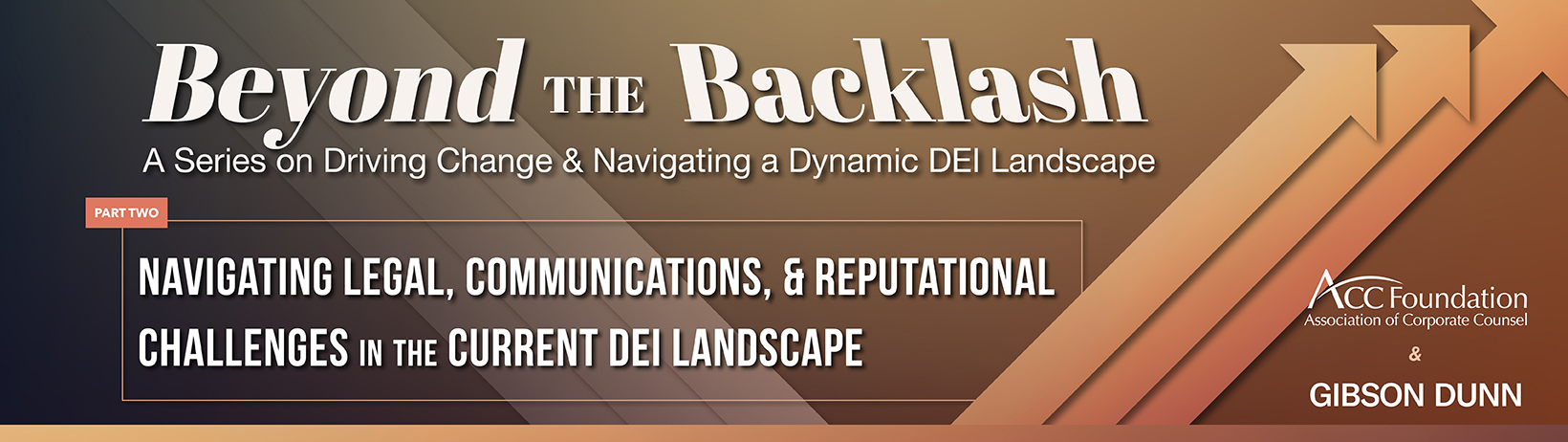 Beyond the Backlash: A Series on Driving Change and Defying Resistance in DEI - Navigating Legal, Communications and Reputational Challenges  in the Current DEI Landscape